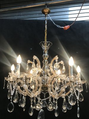 Large Hand Cut Maria Teresa Crystal Chandelier, 1950s-WQQ-1284273