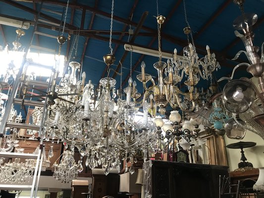 Large Hand Cut Maria Teresa Crystal Chandelier, 1950s-WQQ-1284273