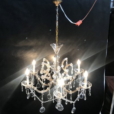 Large Hand Cut Maria Teresa Crystal Chandelier, 1950s-WQQ-1284273