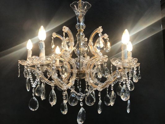 Large Hand Cut Maria Teresa Crystal Chandelier, 1950s-WQQ-1284273