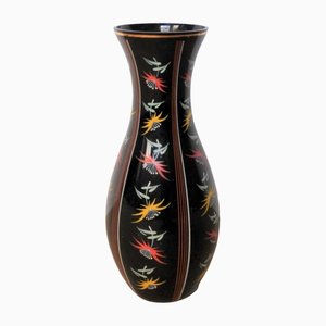 Large Hand-Painted Glass Vase from Ilmenau, 1950s-WK-1401249