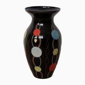 Large Hand-Painted Glass Vase from Ilmenau, 1950s-WK-1401251