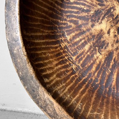 Large Handcrafted Wooden Dough Bowl, Japan, 1890s-DWL-1786932