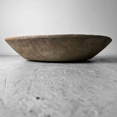 Large Handcrafted Wooden Dough Bowl, Japan, 1920s-DWL-1786946