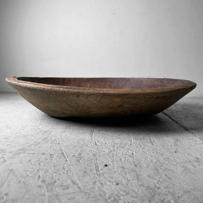 Large Handcrafted Wooden Dough Bowl, Japan, 1920s-DWL-1786946