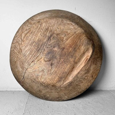 Large Handcrafted Wooden Dough Bowl, Japan, 1920s-DWL-1786946