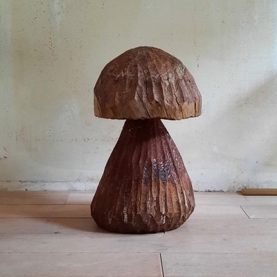 Large Handcrafted Wooden Mushroom, 1960s-SJU-1452955