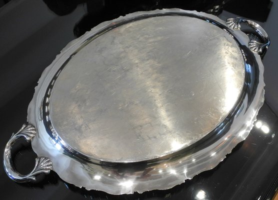 Large Handmade Sterling Silver Platter, 1930s-LXP-953592