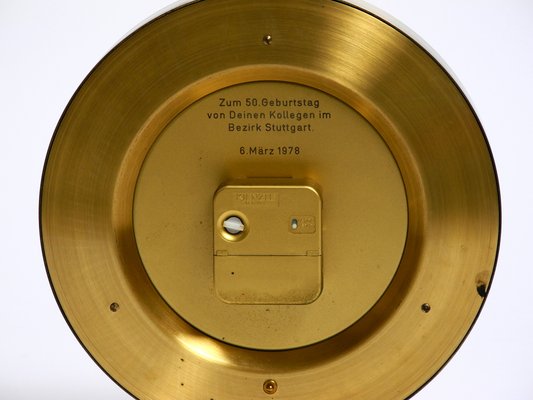 Large Heavy Battery-Operated Brass World Clock by Heinrich Johannes Möller for Kienzle, 1978-RR-2043162