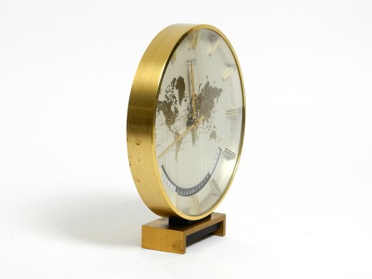 Large Heavy Battery-Operated Brass World Clock by Heinrich Johannes Möller for Kienzle, 1978-RR-2043162