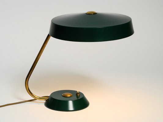 Large Heavy Mid-Century Modern Metal Table Lamp in British Green-RR-1727871