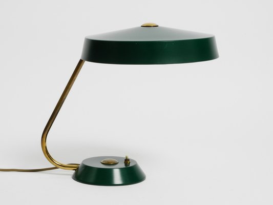 Large Heavy Mid-Century Modern Metal Table Lamp in British Green-RR-1727871