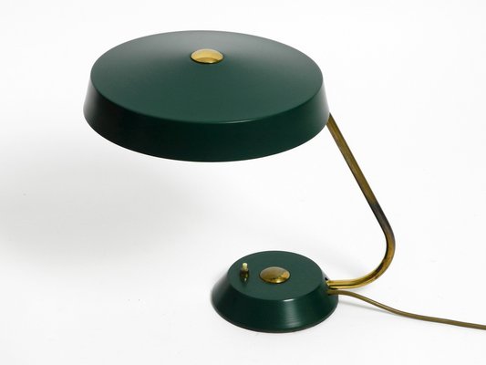 Large Heavy Mid-Century Modern Metal Table Lamp in British Green-RR-1727871