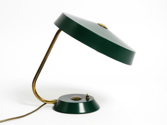 Large Heavy Mid-Century Modern Metal Table Lamp in British Green-RR-1727871