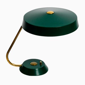 Large Heavy Mid-Century Modern Metal Table Lamp in British Green-RR-1727871