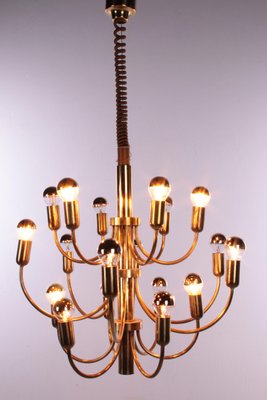 Large Hollywood Regency Golden Chandelier by Gaetano Sciolari for Boulanger France, 1960s-EZZ-571341