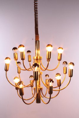 Large Hollywood Regency Golden Chandelier by Gaetano Sciolari for Boulanger France, 1960s-EZZ-571341