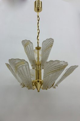 Large Hollywood Regency Italian Murano Glass Chandelier, 1970s-BGP-1442367