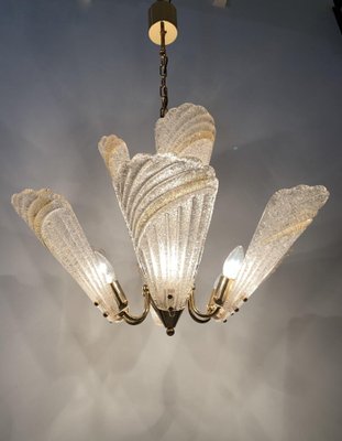 Large Hollywood Regency Italian Murano Glass Chandelier, 1970s-BGP-1442367