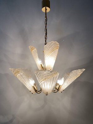 Large Hollywood Regency Italian Murano Glass Chandelier, 1970s-BGP-1442367