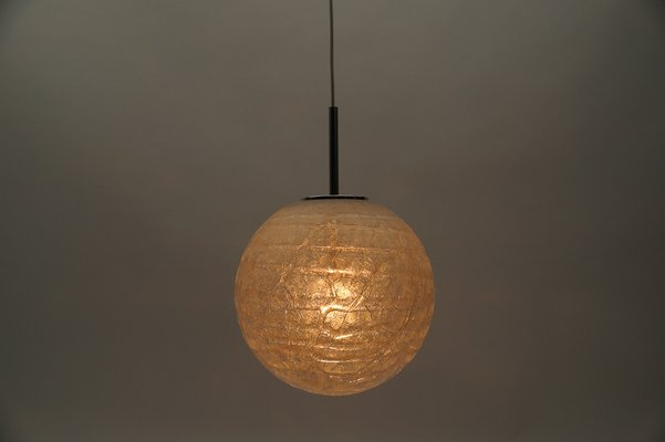 Large Ice Glass Ball Pendant Lamp from Doria, Germany, 1960s-KQB-1742979