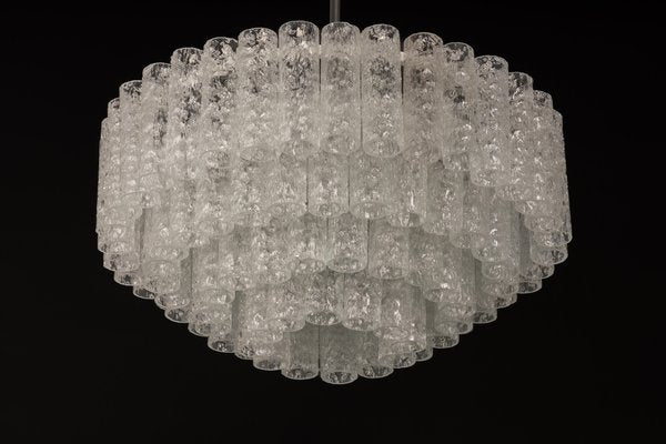 Large Ice Glass Tube Chandelier from Doria, Germany, 1960s-UGR-1260487