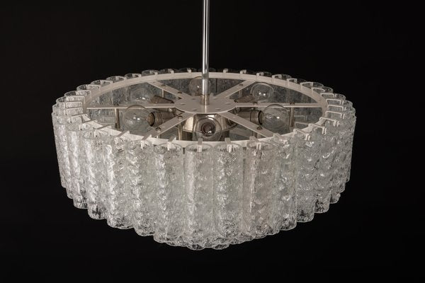 Large Ice Glass Tube Chandelier from Doria, Germany, 1960s-UGR-1260487