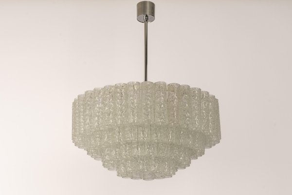 Large Ice Glass Tube Chandelier from Doria, Germany, 1960s-UGR-1260487