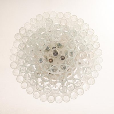 Large Ice Glass Tube Chandelier from Doria Leuchten, Germany, 1960s-UGR-1172953