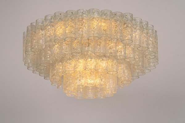 Large Ice Glass Tube Chandelier from Doria Leuchten, Germany, 1960s-UGR-1172953