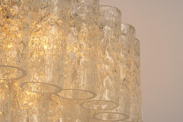 Large Ice Glass Tube Chandelier from Doria Leuchten, Germany, 1960s-UGR-1172953