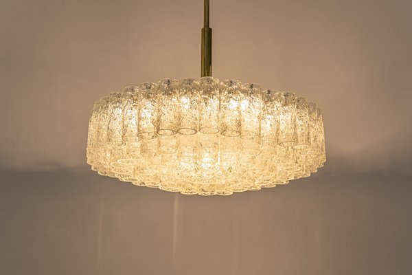 Large Ice Glass Tubes Chandelier from Doria, 1960s-UGR-1324646