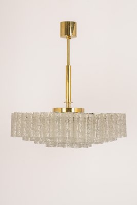 Large Ice Glass Tubes Chandelier from Doria, 1960s