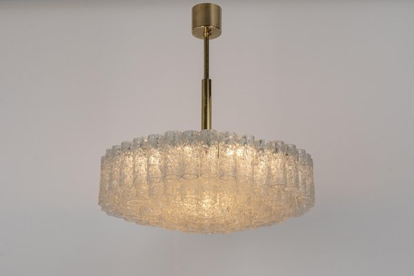 Large Ice Glass Tubes Chandelier from Doria, 1960s-UGR-1324646