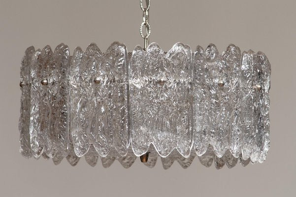 Large Ice Sculpted Crystal Pendant by Carl Fagerlund for Orrefors, Sweden, 1960s-JE-956540