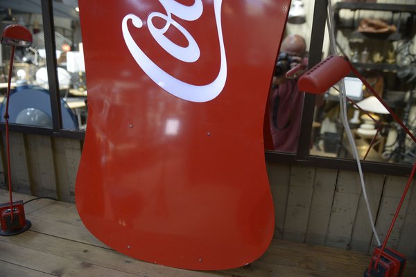 Large Illuminated Metal Coca Cola Sign, 1980s-NEN-2043283