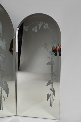 Large Illuminated Triptych Mirror, Italy, 1970s-XNH-754034