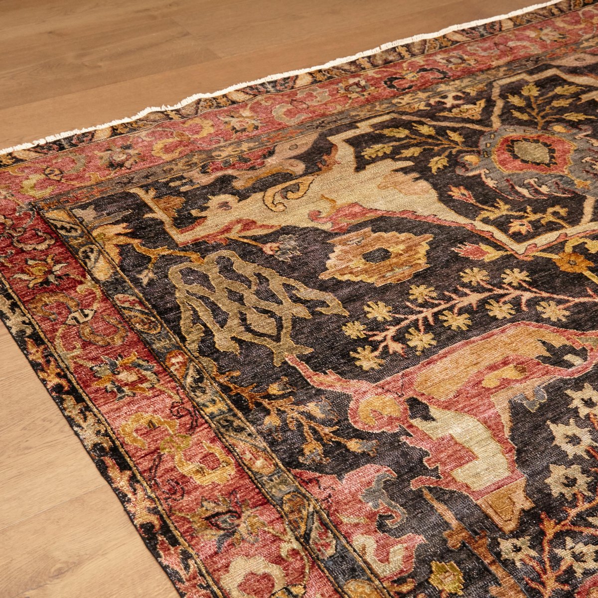 Large Indian Hand-Knotted Wool Rug, 2013