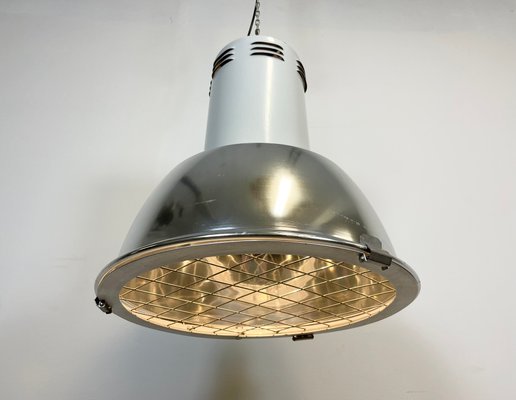 Large Industrial Aluminium Lamp with Iron Grid From Siemens, 1980s-CGF-1110384