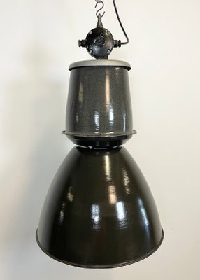 Large Industrial Black Enamel Lamp from Elektrosvit, 1960s-CGF-1057221