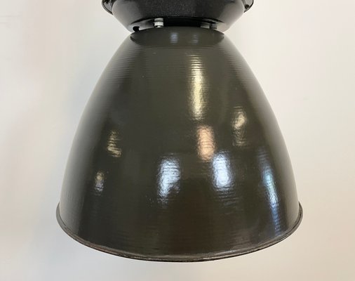 Large Industrial Black Enamel Lamp from Elektrosvit, 1960s-CGF-1057221