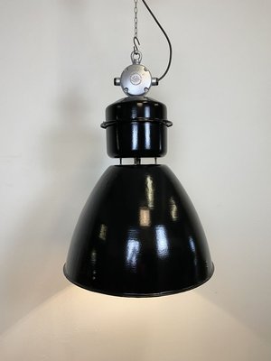 Large Industrial Black Factory Lamp from Elektrosvit, 1960s-CGF-933397