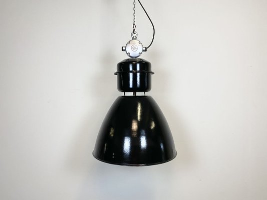 Large Industrial Black Factory Lamp from Elektrosvit, 1960s-CGF-933397