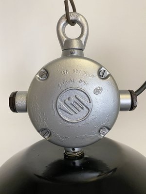 Large Industrial Black Factory Lamp from Elektrosvit, 1960s-CGF-933397