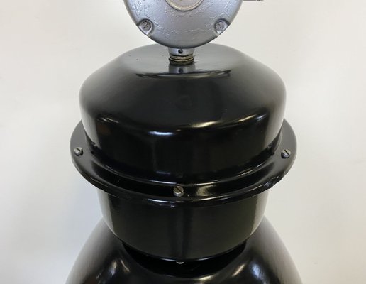 Large Industrial Black Factory Lamp from Elektrosvit, 1960s-CGF-933397