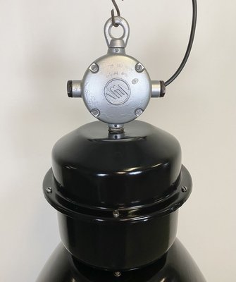 Large Industrial Black Factory Lamp from Elektrosvit, 1960s-CGF-933397