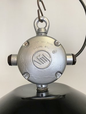 Large Industrial Black Factory Lamp from Elektrosvit, 1960s-CGF-933397