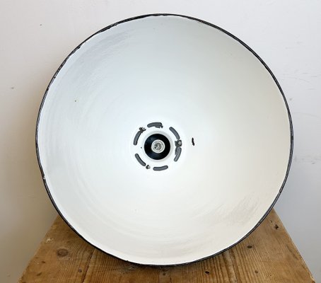 Large Industrial Dark Grey Enamel Factory Lamp from Elektrosvit, 1960s-CGF-1733965