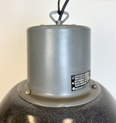 Large Industrial Dark Grey Enamel Factory Lamp from Elektrosvit, 1960s-CGF-1733965