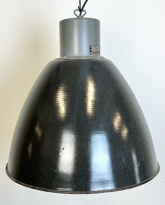 Large Industrial Dark Grey Enamel Factory Lamp from Elektrosvit, 1960s-CGF-1733965